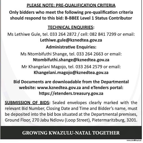 Appointment of a Suitable Service Provider/s to Provide Security Services at KZN Department of Economic Development, Tourism and Environmental Affairs, Head Office, Cascades, Ministry, Tourism, Harry Gwala, UGU, Raset, Ethekwini, Ilembe, King Cetshwayo, Mtubatuba, Mkuse, Zululand, Umzinyathi, Amajuba and Uthukela District Offices for a Period of 36 Months
