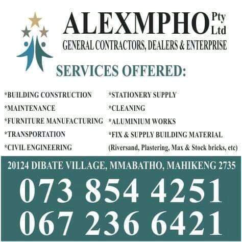 Business Listing for Alex Mpho General Contractors Dealers & Enterprise Pty Ltd