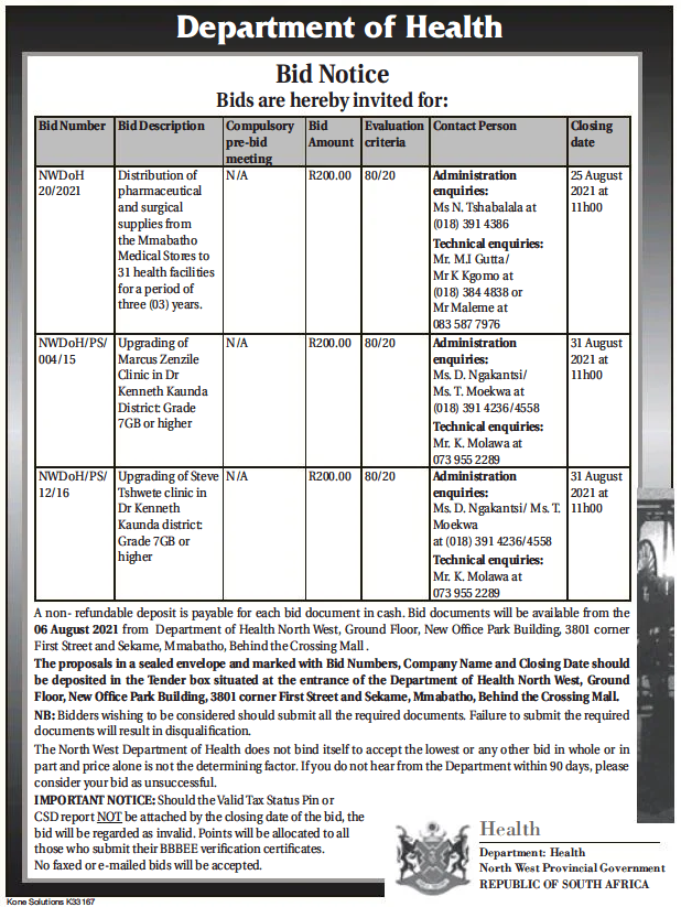Distribution of Pharmaceutical and Surgical Supplies from the Mmabatho