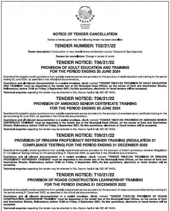 Provision of Roads Construction Learnership Training for the Period Ending 31 December 2022