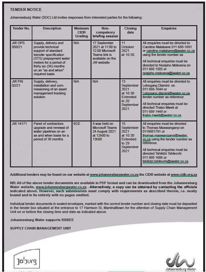 Erratum Supply, Delivery, Installation and Commissioning of an Asset