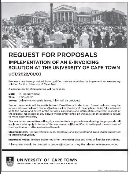 Implementation of an E-Invoicing Solution at the University of Cape Town