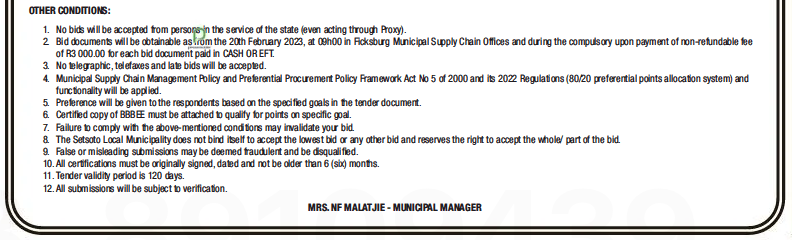 Appointment of a Panel of Consulting Engineers for Provision of Professional Services on Municipal Roads and Stormwater Services Projects for the Period of 3 Years