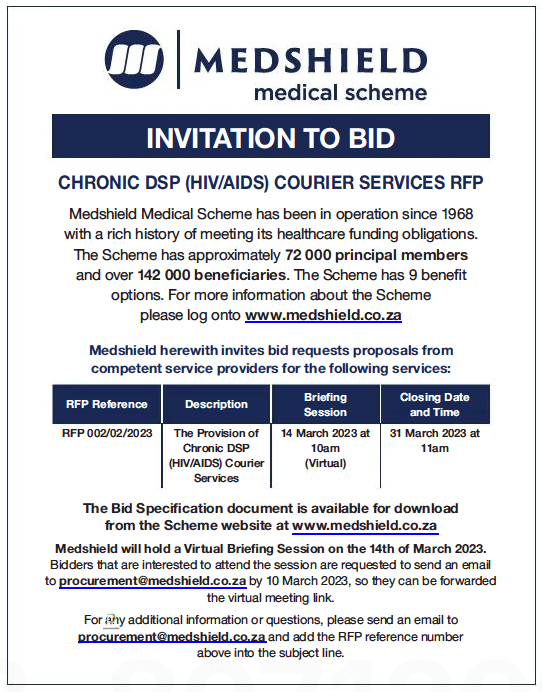 The Provision of Chronic DSP (HIV/AIDS) Courier Services