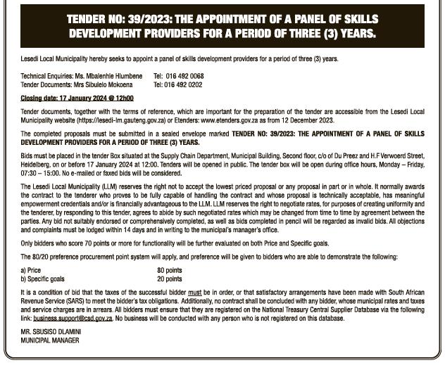 Supply and Delivery of Stationery as and when Required for a Period of